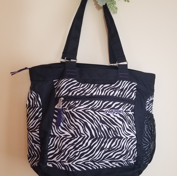 Jansport Handbags - Jansport Tote Zebra Print with Purple Accents
